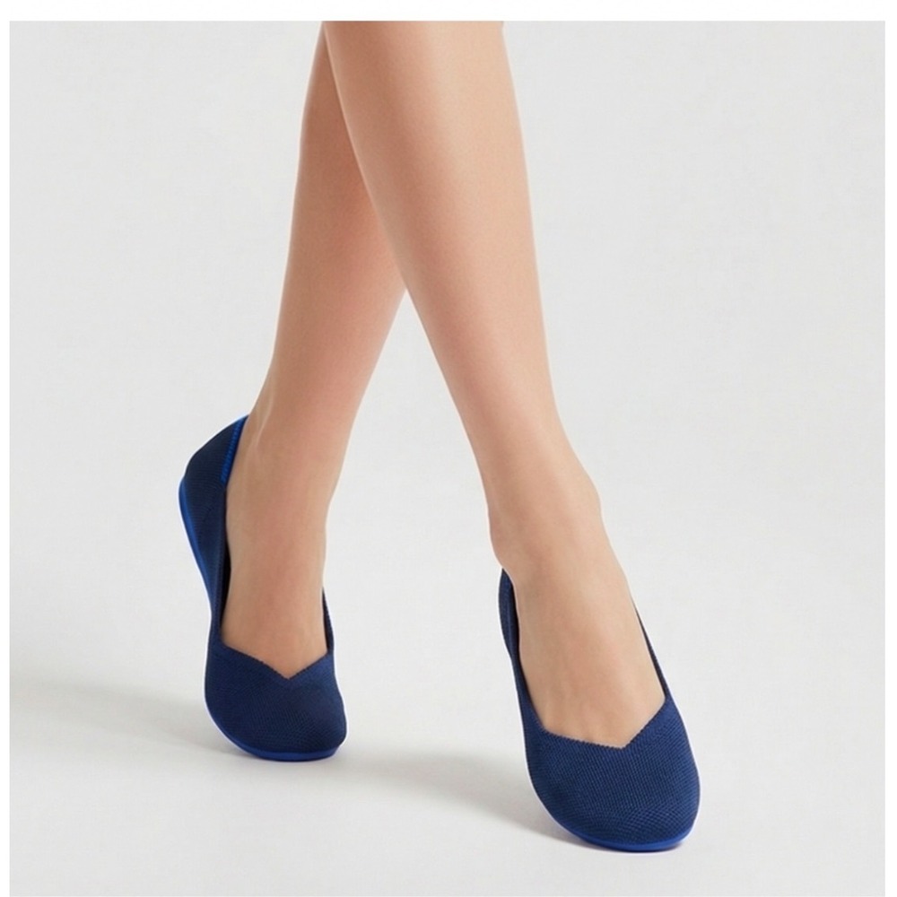 ROTHY'S Shoes THE FLAT Blue Knit Round Toe Slip On‎ Ballet Flats Women's Size 8